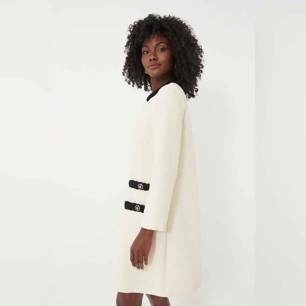 Tuckernuck Cream Tweed Long Sleeve Jackie Dress (L) - Picture 3 of 13